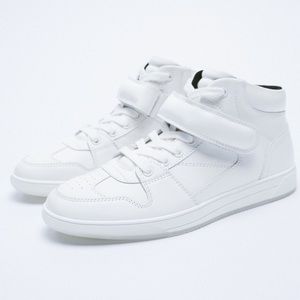 Zara leather high top sneakers